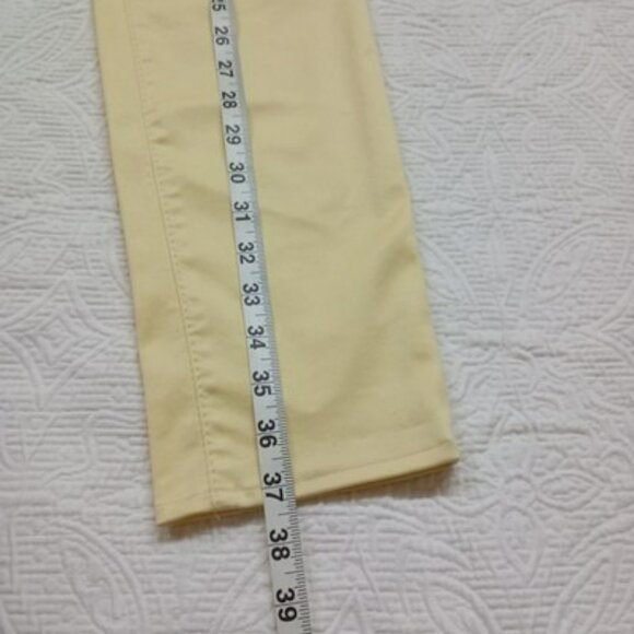 Seven7 For All Mankind Womens Yellow Skinny Pants Size 4 Cotton Blend - Picture 11 of 11